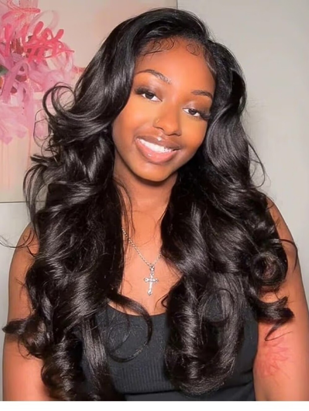 Butterfly Layered Half Wig Human Hair Yaki Glueless Drawstring 180% Density 22"